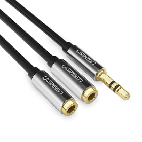 shumee Avdio razdelilni kabel mini jack 3,5 mm - 2x mini jack 3,5 mm 21 cm črn