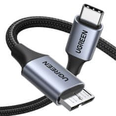 Ugreen Kabel SSD USB-C - micro USB-B 3.0 5Gb/s 3A 1m siv