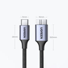 Ugreen Kabel SSD USB-C - micro USB-B 3.0 5Gb/s 3A 1m siv