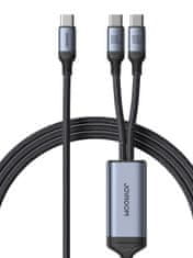 PRO 2v1 Speedy Series USB-C - 2x USB-C kabel 1,5 m črn