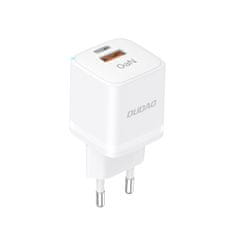 DUDAO GaN 33W PPS USB-C USB-A omrežni polnilec bele barve