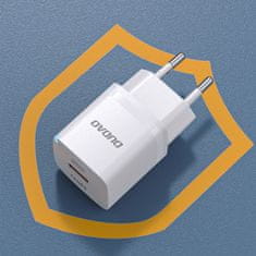 DUDAO GaN 33W PPS USB-C USB-A omrežni polnilec bele barve