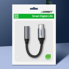 PRO Adapter za slušalke z Mini Jack 3,5 mm na USB-C 10 cm - siv