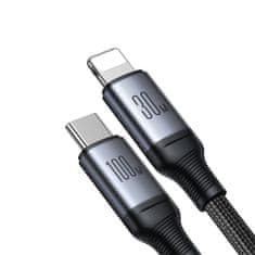 PRO 2v1 Speedy Series USB-C - USB-C / iPhone Lightning kabel 100W 1,5 m črn