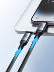 PRO 2v1 Speedy Series USB-C - USB-C / iPhone Lightning kabel 100W 1,5 m črn