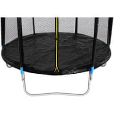 PRO Vrtni trampolin z mrežo in varovalno vzmetjo premera 244 cm do 80 kg črno-modre barve