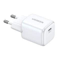 Ugreen GaN 1x USB-C 30W PD Nexode Mini hitri polnilec bele barve