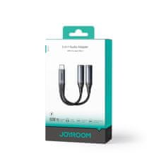 Joyroom 2v1 adapter polnilec + slušalke USB-C na 2x USB-C črn