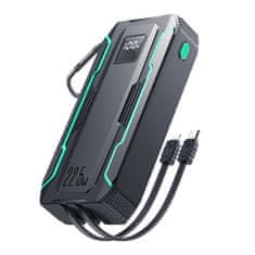 Joyroom Potovalna powerbank SOS svetilka na prostem s kabli USB-C / Lightning 20000 mA, črna
