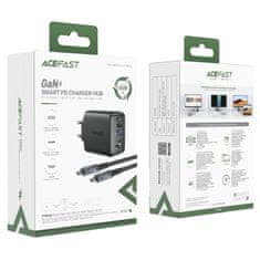 AceFast Polnilec 2v1 s kablom USB-C + adapter USB-C za HDMI 4K črn