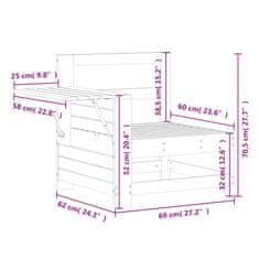 Vidaxl Vrtni kavč s stransko mizico trdna borovina