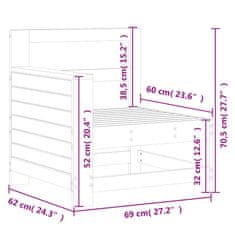 Vidaxl Vrtni kavč 69x62x70,5 cm trden les douglas