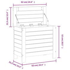 Vidaxl Vrtni stolček za noge 62x31,5x52 cm trdna borovina