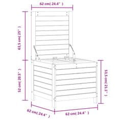 Vidaxl Vrtni stolček za noge bel 62x63,5x53,5 cm trdna borovina