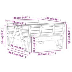 Vidaxl Piknik miza za otroke 88x122x58 cm trden les douglas