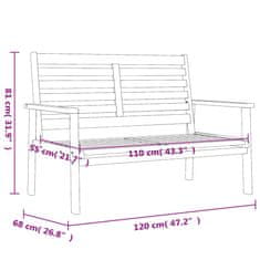 Vidaxl Vrtna klop 120 cm trden akacijev les