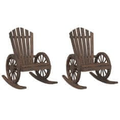 Greatstore Vrtni gugalni stoli Adirondack 2 kosa trden les jelke