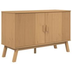 Greatstore Komoda OLDEN rjava 114x43x73,5 cm trdna borovina