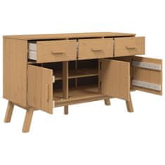 Greatstore Komoda OLDEN rjava 114x43x73,5 cm trdna borovina