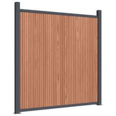 shumee Ograjni panel z 2 stebričkoma rjav 180x186 cm WPC