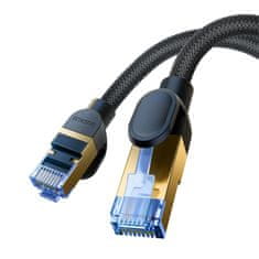 NEW Hitri LAN RJ45 cat.7 10Gbps pleteni omrežni kabel 25m črn