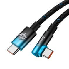 BASEUS MVP Elbow kotni kabel Power Delivery s stranskim priključkom USB-C 1 m, modri