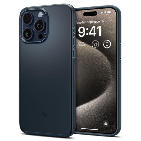 Spigen Zaščitni ovitek za iPhone 15 Pro Max Thin Fit black metal