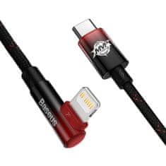 BASEUS MVP 2 kotni kabel s stranskim priključkom USB-C / iPhone Lightning 2 m - rdeč