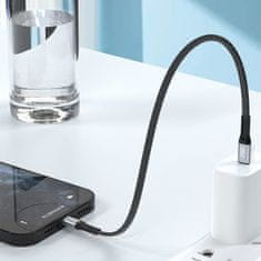 DUDAO Ploski kratki kabel za iPhone USB-C - Lightning L10P PD 20W 23cm črn