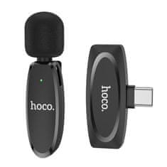 Hoco Brezžični mikrofon za pametni telefon USB-C za vloge, TikTok, facebook, YouTube L15 črn