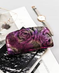 Peterson Velika, prostorna denarnica iz naravnega usnja s cvetličnim vzorcem
