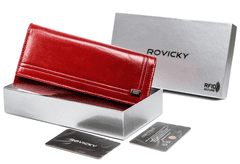 Rovicky Ženska usnjena denarnica za kartice z zaščito RFID Protect