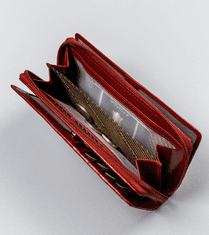 Rovicky Velika ženska usnjena denarnica z zadrgo