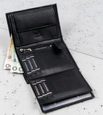 RONALDO Moška usnjena denarnica s predalom na zadrgo