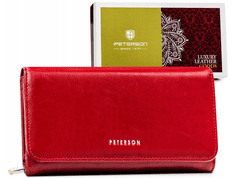 Peterson Velika, usnjena ženska denarnica z zaponko in RFID sistemom