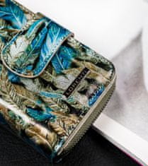 Lorenti Vzorčasta ženska denarnica z zaponko iz lakastega usnjati