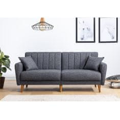 Atelier Del Sofa Raztegljiv kavč s 3 sedeži, Aqua - temno siva