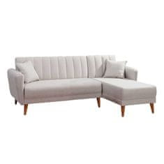 Atelier Del Sofa Kotna raztegljiva sedežna garnitura, desni kot Aqua - kremasta