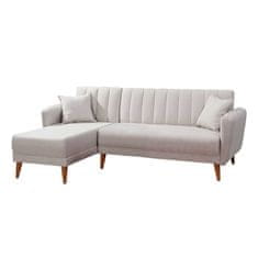 Atelier Del Sofa Kotna raztegljiva sedežna garnitura, levi vogal Aqua - kremasta