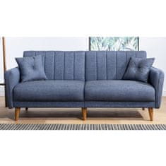 Atelier Del Sofa Raztegljiv kavč s tremi sedeži, Aqua - temno modra