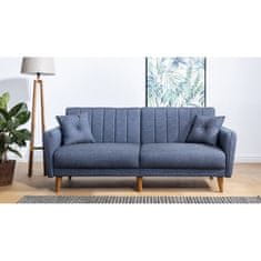 Atelier Del Sofa Raztegljiv kavč s tremi sedeži, Aqua - temno modra