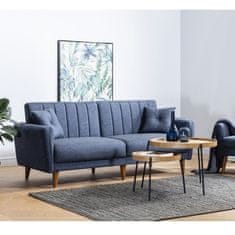 Atelier Del Sofa Raztegljiv kavč s tremi sedeži, Aqua - temno modra