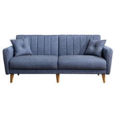 Atelier Del Sofa Raztegljiv kavč s tremi sedeži, Aqua - temno modra