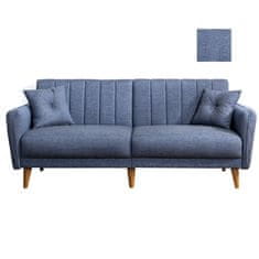 Atelier Del Sofa Raztegljiv kavč s tremi sedeži, Aqua - temno modra