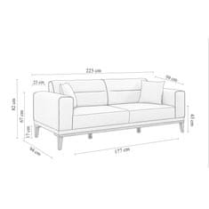 Atelier Del Sofa Raztegljiv kavč s 3 sedeži, Liones - antracit