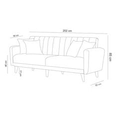 Atelier Del Sofa Garnitura kavč in postelja, Aqua-TKM04-94216