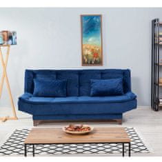 Atelier Del Sofa Raztegljiv kavč s 3 sedeži, Kelebek - modra