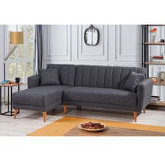 Atelier Del Sofa Kotna raztegljiva sedežna garnitura, levi kot Aqua - temno siva