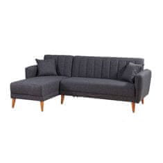 Atelier Del Sofa Kotna raztegljiva sedežna garnitura, levi kot Aqua - temno siva