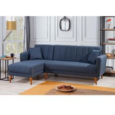 Atelier Del Sofa Kotna raztegljiva sedežna garnitura, levi kot Aqua - temno modra